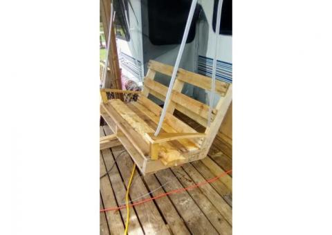Homemade pallet porch swings